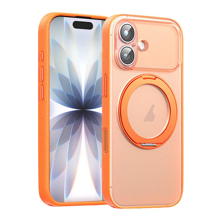 素食皮革磁吸手機殼附360度旋轉支架，適用於 iPhone 17 Pro Max、iPhone 17 Pro、iPhone 17