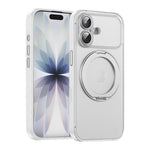 素食皮革磁吸手機殼附360度旋轉支架，適用於 iPhone 17 Pro Max、iPhone 17 Pro、iPhone 17