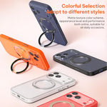 素食皮革磁吸手機殼附360度旋轉支架，適用於 iPhone 17 Pro Max、iPhone 17 Pro、iPhone 17