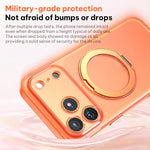 素食皮革磁吸手機殼附360度旋轉支架，適用於 iPhone 17 Pro Max、iPhone 17 Pro、iPhone 17