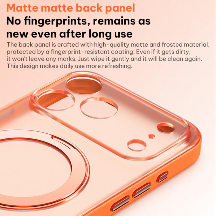 素食皮革磁吸手機殼附360度旋轉支架，適用於 iPhone 17 Pro Max、iPhone 17 Pro、iPhone 17