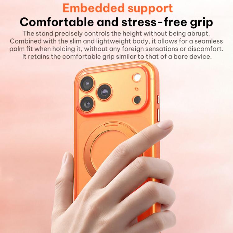 素食皮革磁吸手機殼附360度旋轉支架，適用於 iPhone 17 Pro Max、iPhone 17 Pro、iPhone 17