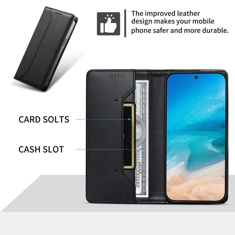 縫線磁吸RFID素食皮革手機殼，適用於iPhone X / XS、iPhone XR、iPhone XS Max、iPhone 8 Plus / 7 Plus