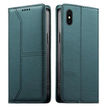 縫線磁吸RFID素食皮革手機殼，適用於iPhone X / XS、iPhone XR、iPhone XS Max、iPhone 8 Plus / 7 Plus