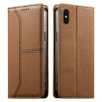 縫線磁吸RFID素食皮革手機殼，適用於iPhone X / XS、iPhone XR、iPhone XS Max、iPhone 8 Plus / 7 Plus