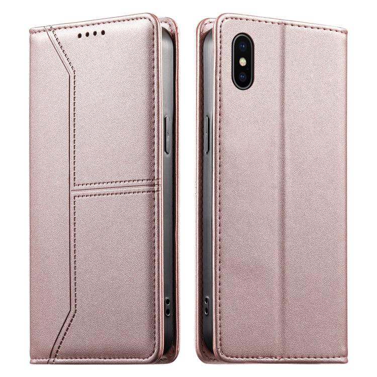 縫線磁吸RFID素食皮革手機殼，適用於iPhone X / XS、iPhone XR、iPhone XS Max、iPhone 8 Plus / 7 Plus
