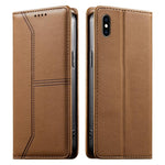 縫線磁吸RFID素食皮革手機殼，適用於iPhone X / XS、iPhone XR、iPhone XS Max、iPhone 8 Plus / 7 Plus