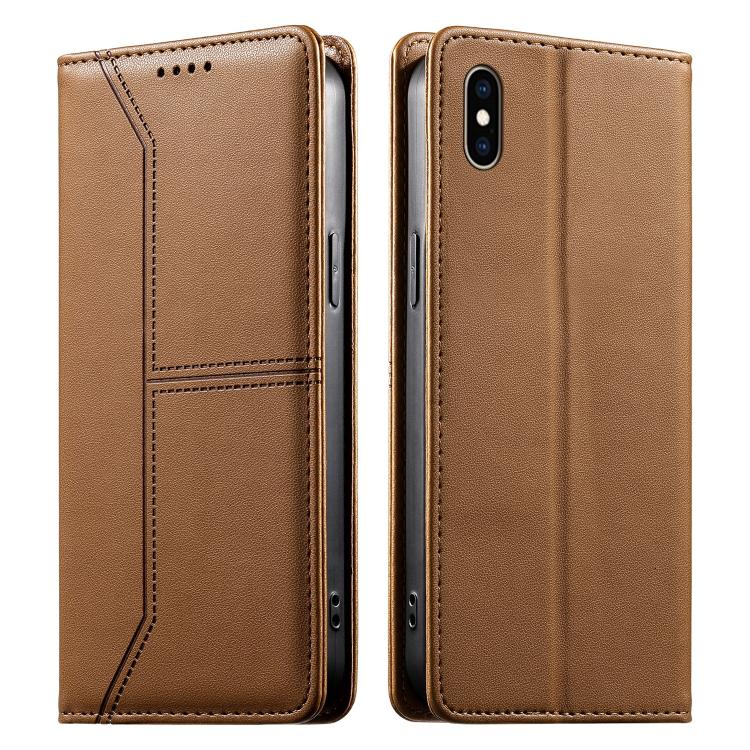 縫線磁吸RFID素食皮革手機殼，適用於iPhone X / XS、iPhone XR、iPhone XS Max、iPhone 8 Plus / 7 Plus