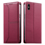 縫線磁吸RFID素食皮革手機殼，適用於iPhone X / XS、iPhone XR、iPhone XS Max、iPhone 8 Plus / 7 Plus