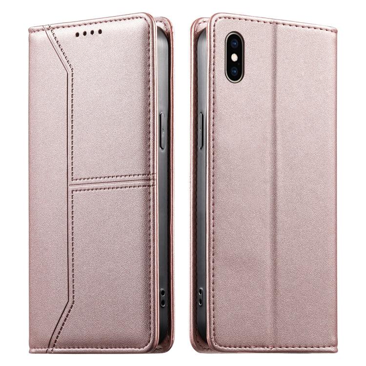 縫線磁吸RFID素食皮革手機殼，適用於iPhone X / XS、iPhone XR、iPhone XS Max、iPhone 8 Plus / 7 Plus