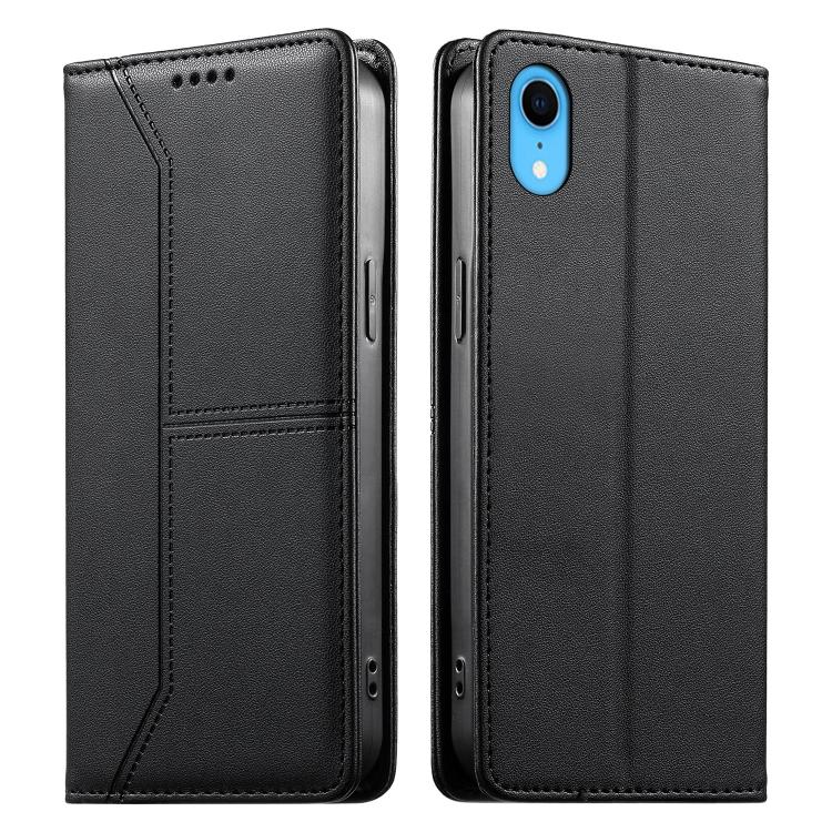 縫線磁吸RFID素食皮革手機殼，適用於iPhone X / XS、iPhone XR、iPhone XS Max、iPhone 8 Plus / 7 Plus