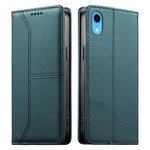 縫線磁吸RFID素食皮革手機殼，適用於iPhone X / XS、iPhone XR、iPhone XS Max、iPhone 8 Plus / 7 Plus