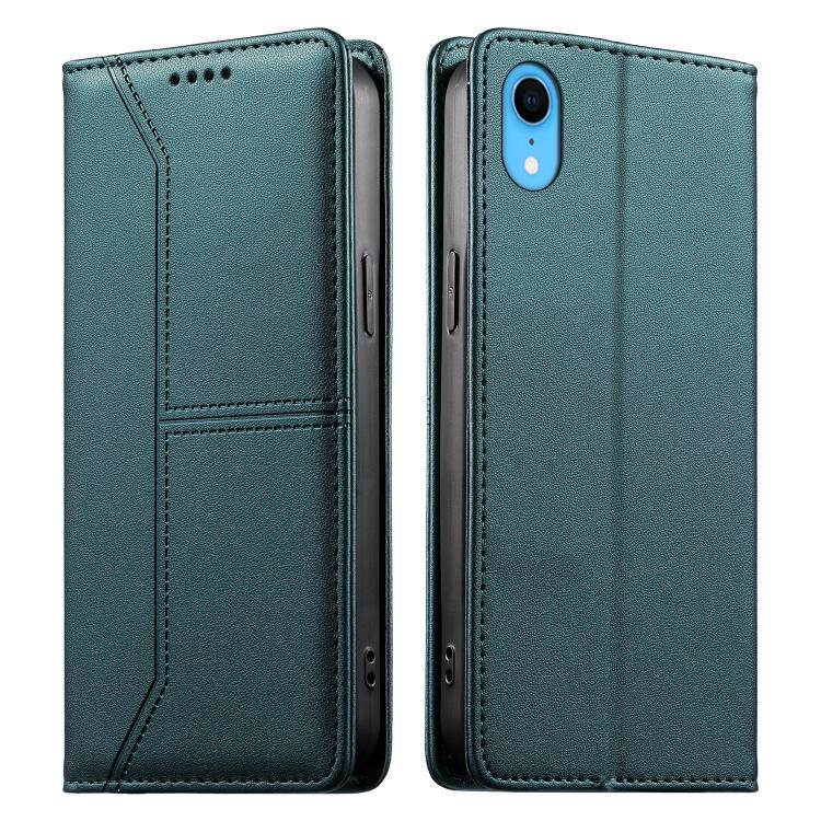 縫線磁吸RFID素食皮革手機殼，適用於iPhone X / XS、iPhone XR、iPhone XS Max、iPhone 8 Plus / 7 Plus