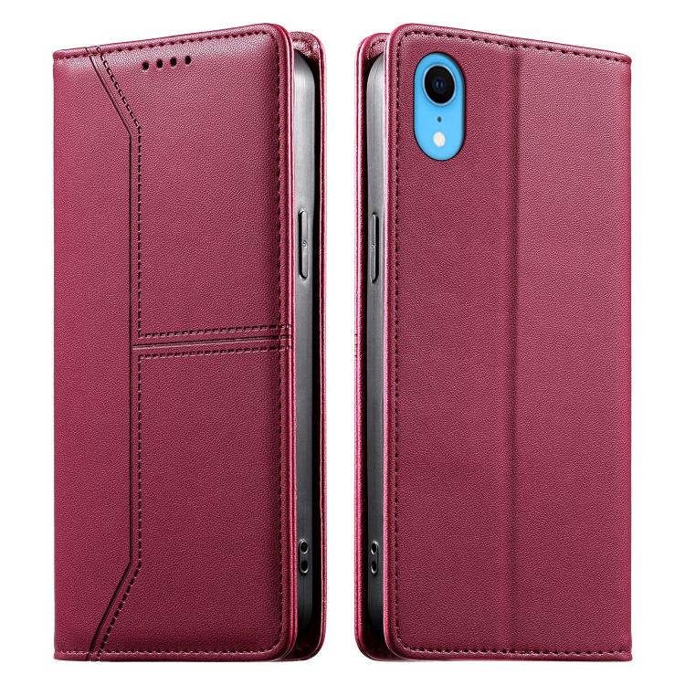 縫線磁吸RFID素食皮革手機殼，適用於iPhone X / XS、iPhone XR、iPhone XS Max、iPhone 8 Plus / 7 Plus