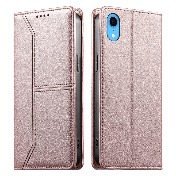 縫線磁吸RFID素食皮革手機殼，適用於iPhone X / XS、iPhone XR、iPhone XS Max、iPhone 8 Plus / 7 Plus