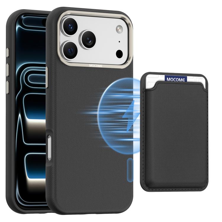 Mocome 素色磁吸卡包手機殼，適用於iPhone 17 Pro Max、iPhone 17 Pro