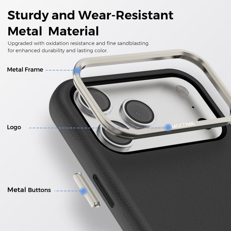 Mocome 素色磁吸卡包手機殼，適用於iPhone 17 Pro Max、iPhone 17 Pro