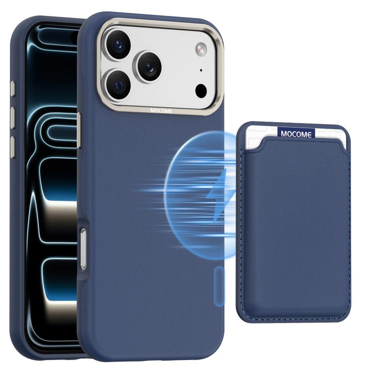 Mocome 素色磁吸卡包手機殼，適用於iPhone 17 Pro Max、iPhone 17 Pro