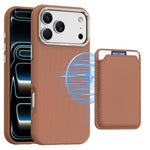 Mocome 素色磁吸卡包手機殼，適用於iPhone 17 Pro Max、iPhone 17 Pro