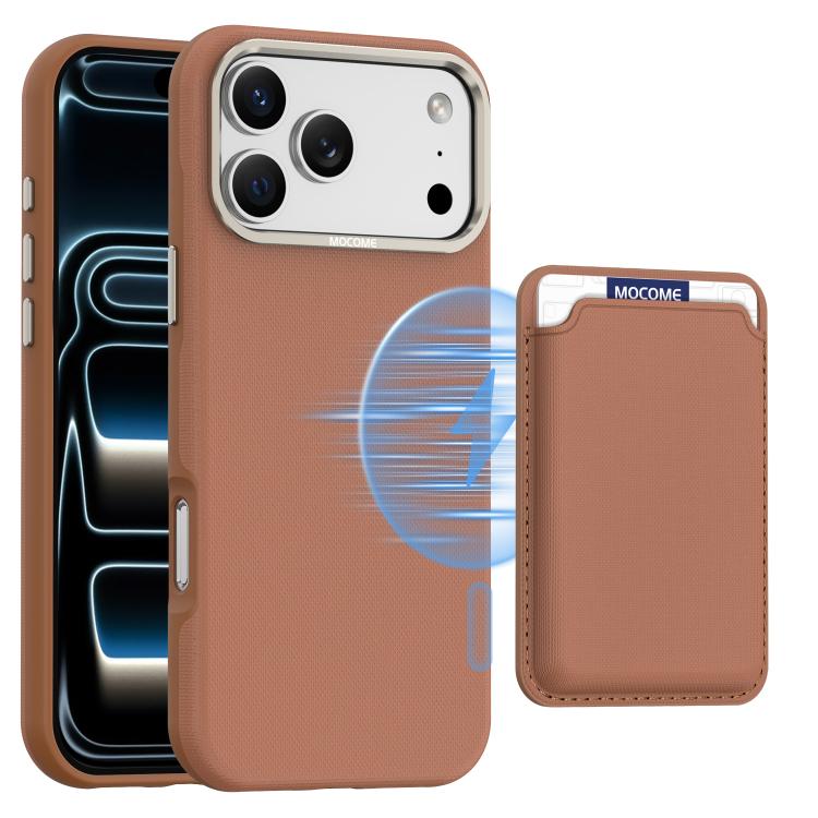 Mocome 素色磁吸卡包手機殼，適用於iPhone 17 Pro Max、iPhone 17 Pro