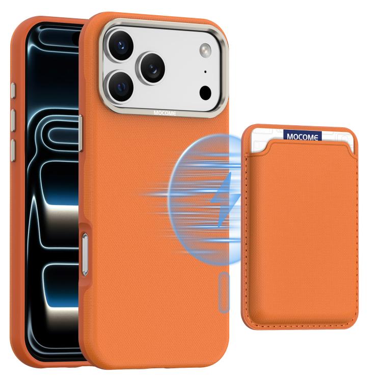 Mocome 素色磁吸卡包手機殼，適用於iPhone 17 Pro Max、iPhone 17 Pro