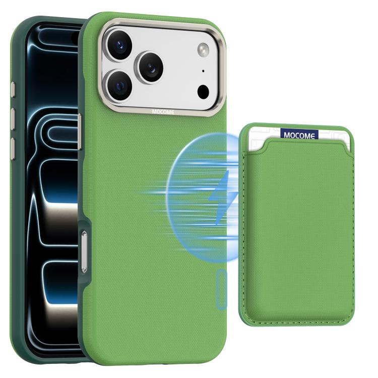 Mocome 素色磁吸卡包手機殼，適用於iPhone 17 Pro Max、iPhone 17 Pro