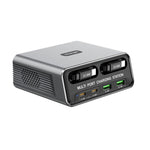 WXL-60C 6合1桌面多埠充電站，內建雙伸縮線，WXL-60C