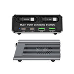 WXL-60C 6合1桌面多埠充電站，內建雙伸縮線，WXL-60C