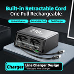 WXL-60E 210W 6合1桌面多埠充電站，內建雙伸縮線，WXL-60E