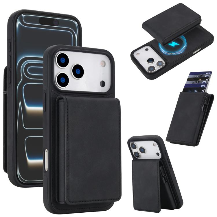復古仿皮可拆卸彈簧卡包磁吸 RFID 手機殼，適用於 iPhone 17e / 16e、iPhone 17 Pro Max、iPhone 17 Pro、iPhone 15 Plus、iPhone 15、iPhone 14 Plus、iPhone 14 / 13、iPhone 12 / 12 Pro
