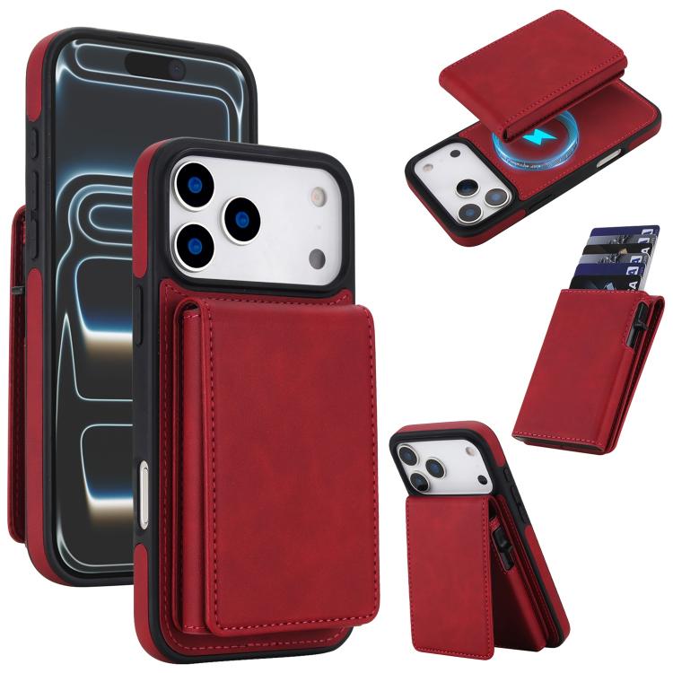 復古仿皮可拆卸彈簧卡包磁吸 RFID 手機殼，適用於 iPhone 17e / 16e、iPhone 17 Pro Max、iPhone 17 Pro、iPhone 15 Plus、iPhone 15、iPhone 14 Plus、iPhone 14 / 13、iPhone 12 / 12 Pro