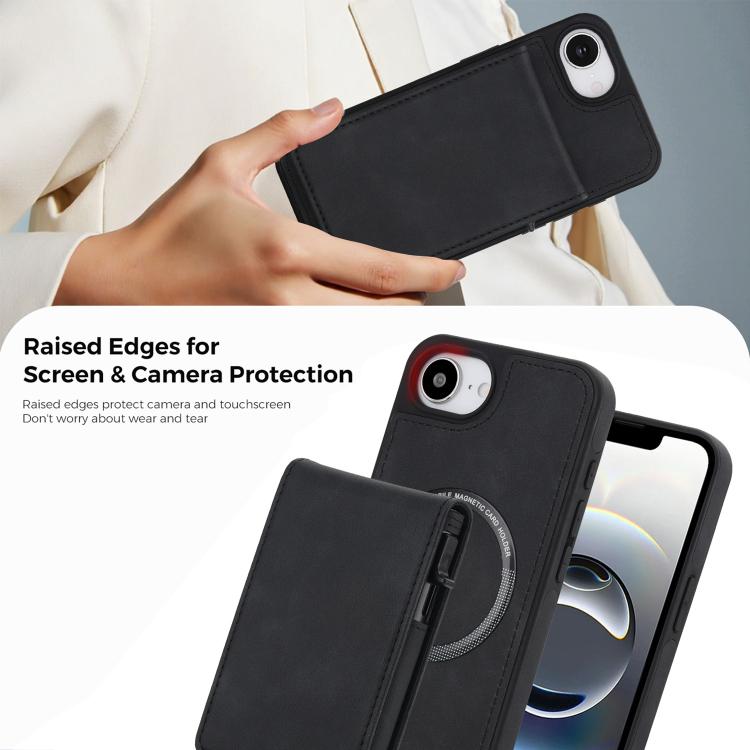 復古仿皮可拆卸彈簧卡包磁吸 RFID 手機殼，適用於 iPhone 17e / 16e、iPhone 17 Pro Max、iPhone 17 Pro、iPhone 15 Plus、iPhone 15、iPhone 14 Plus、iPhone 14 / 13、iPhone 12 / 12 Pro