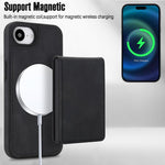 復古仿皮可拆卸彈簧卡包磁吸 RFID 手機殼，適用於 iPhone 17e / 16e、iPhone 17 Pro Max、iPhone 17 Pro、iPhone 15 Plus、iPhone 15、iPhone 14 Plus、iPhone 14 / 13、iPhone 12 / 12 Pro
