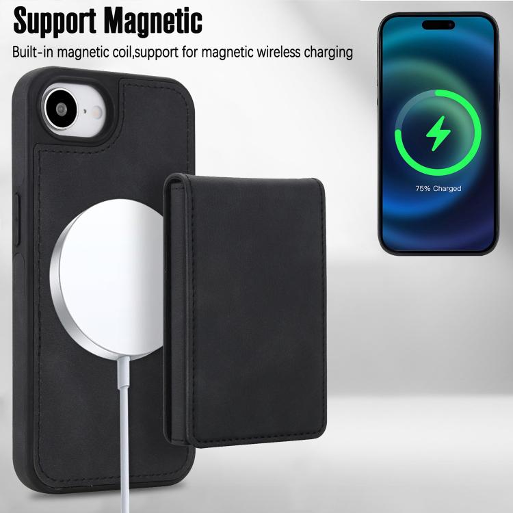 復古仿皮可拆卸彈簧卡包磁吸 RFID 手機殼，適用於 iPhone 17e / 16e、iPhone 17 Pro Max、iPhone 17 Pro、iPhone 15 Plus、iPhone 15、iPhone 14 Plus、iPhone 14 / 13、iPhone 12 / 12 Pro