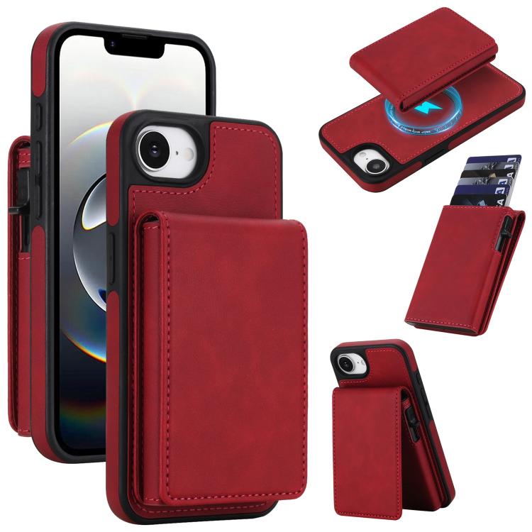 復古仿皮可拆卸彈簧卡包磁吸 RFID 手機殼，適用於 iPhone 17e / 16e、iPhone 17 Pro Max、iPhone 17 Pro、iPhone 15 Plus、iPhone 15、iPhone 14 Plus、iPhone 14 / 13、iPhone 12 / 12 Pro