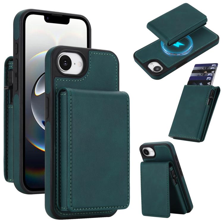 復古仿皮可拆卸彈簧卡包磁吸 RFID 手機殼，適用於 iPhone 17e / 16e、iPhone 17 Pro Max、iPhone 17 Pro、iPhone 15 Plus、iPhone 15、iPhone 14 Plus、iPhone 14 / 13、iPhone 12 / 12 Pro