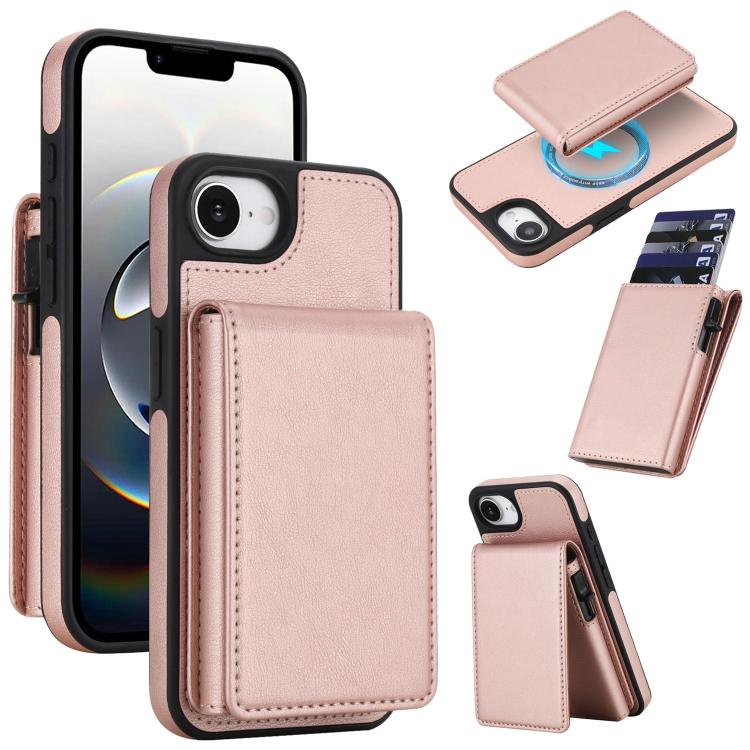 復古仿皮可拆卸彈簧卡包磁吸 RFID 手機殼，適用於 iPhone 17e / 16e、iPhone 17 Pro Max、iPhone 17 Pro、iPhone 15 Plus、iPhone 15、iPhone 14 Plus、iPhone 14 / 13、iPhone 12 / 12 Pro