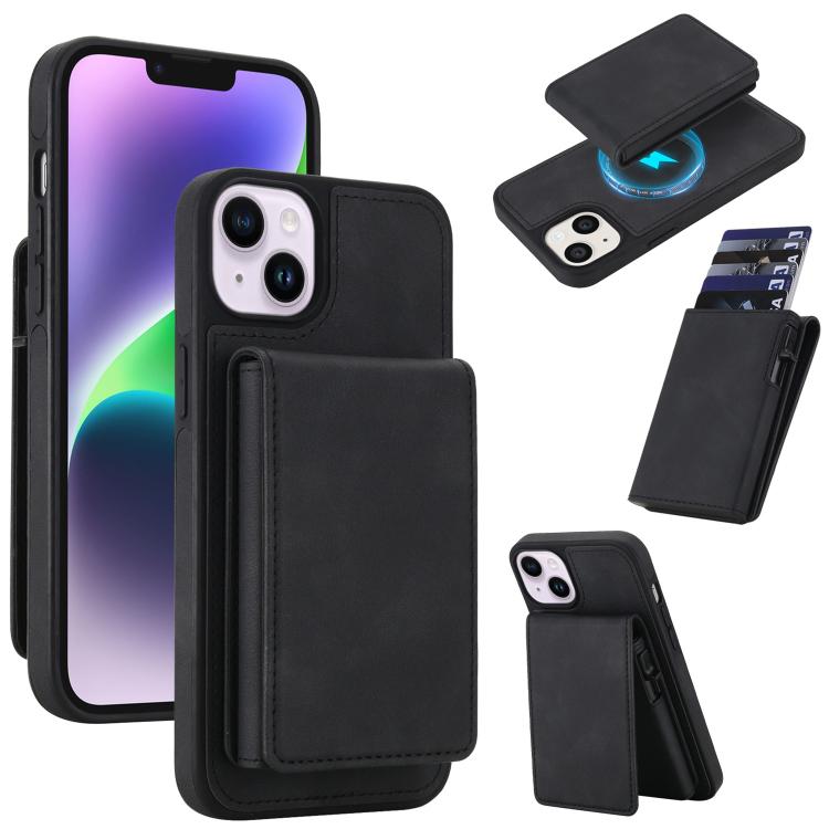 復古仿皮可拆卸彈簧卡包磁吸 RFID 手機殼，適用於 iPhone 17e / 16e、iPhone 17 Pro Max、iPhone 17 Pro、iPhone 15 Plus、iPhone 15、iPhone 14 Plus、iPhone 14 / 13、iPhone 12 / 12 Pro