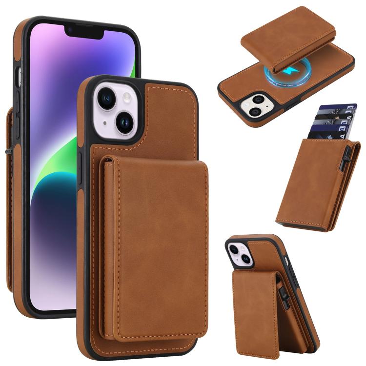 復古仿皮可拆卸彈簧卡包磁吸 RFID 手機殼，適用於 iPhone 17e / 16e、iPhone 17 Pro Max、iPhone 17 Pro、iPhone 15 Plus、iPhone 15、iPhone 14 Plus、iPhone 14 / 13、iPhone 12 / 12 Pro