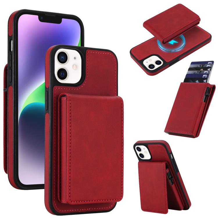 復古仿皮可拆卸彈簧卡包磁吸 RFID 手機殼，適用於 iPhone 17e / 16e、iPhone 17 Pro Max、iPhone 17 Pro、iPhone 15 Plus、iPhone 15、iPhone 14 Plus、iPhone 14 / 13、iPhone 12 / 12 Pro