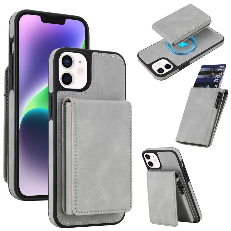 復古仿皮可拆卸彈簧卡包磁吸 RFID 手機殼，適用於 iPhone 17e / 16e、iPhone 17 Pro Max、iPhone 17 Pro、iPhone 15 Plus、iPhone 15、iPhone 14 Plus、iPhone 14 / 13、iPhone 12 / 12 Pro