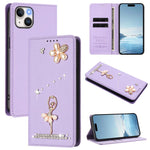 芭蕾女孩鑽石鑲嵌 RFID 素食皮革手機殼，適用於 iPhone 16 Pro、iPhone 16 Plus、iPhone 16、iPhone 15 Pro Max、iPhone 15 Pro、iPhone 15 Plus