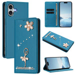 芭蕾女孩鑽石鑲嵌 RFID 素食皮革手機殼，適用於 iPhone 16 Pro、iPhone 16 Plus、iPhone 16、iPhone 15 Pro Max、iPhone 15 Pro、iPhone 15 Plus