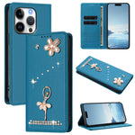 芭蕾女孩鑽石鑲嵌 RFID 素食皮革手機殼，適用於 iPhone 16 Pro、iPhone 16 Plus、iPhone 16、iPhone 15 Pro Max、iPhone 15 Pro、iPhone 15 Plus