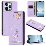 芭蕾女孩鑽石鑲嵌 RFID 素食皮革手機殼，適用於 iPhone 17e / 16e、iPhone 17 Pro Max、iPhone 17 Pro、iPhone 17、iPhone Air、iPhone 16 Pro Max