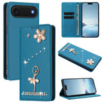 芭蕾女孩鑽石鑲嵌 RFID 素食皮革手機殼，適用於 iPhone 17e / 16e、iPhone 17 Pro Max、iPhone 17 Pro、iPhone 17、iPhone Air、iPhone 16 Pro Max