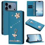 芭蕾女孩鑽石鑲嵌 RFID 素食皮革手機殼，適用於 iPhone 17e / 16e、iPhone 17 Pro Max、iPhone 17 Pro、iPhone 17、iPhone Air、iPhone 16 Pro Max