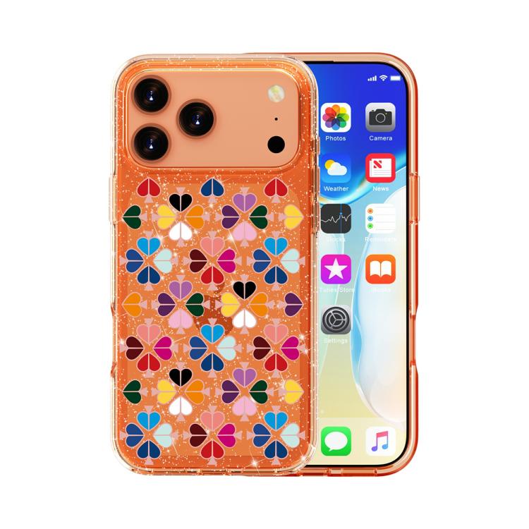 閃亮水晶紅心圖案手機殼，適用於 iPhone 17 Pro Max、iPhone 17 Pro