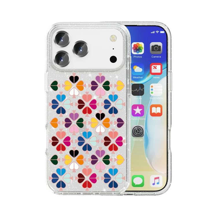 閃亮水晶紅心圖案手機殼，適用於 iPhone 17 Pro Max、iPhone 17 Pro