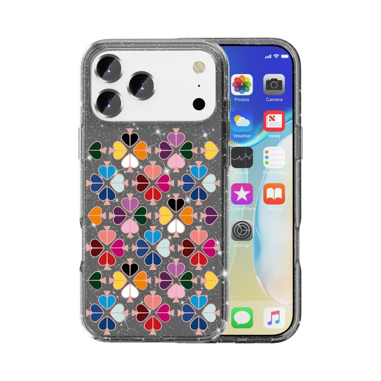 閃亮水晶紅心圖案手機殼，適用於 iPhone 17 Pro Max、iPhone 17 Pro